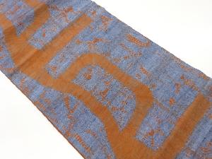 手織り紬絞り抽象模様名古屋帯